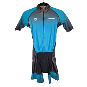 Impegno Blue Black Gradient Aero Cycling Skinsuit One Piece Race Suit S Unisex